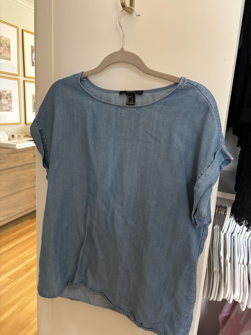 Light Blue Denim-Look Women’s Tee
